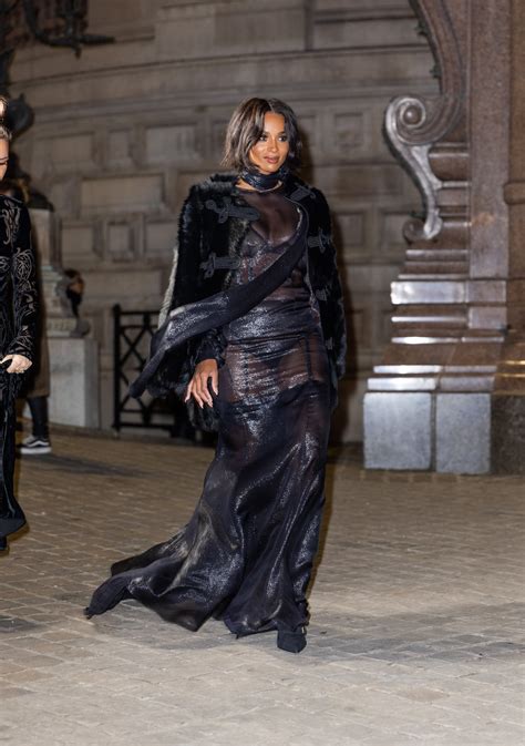 Ciara's Sheer Naked Dress at Paris Fashion Week | PS Fashion