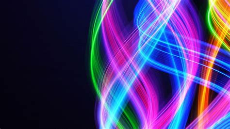 HD wallpaper: Neon waves, pink green and blue spiral colors, abstract ...