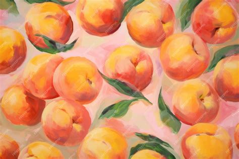 abstract peaches pattern backgrounds painting fruit premium ai