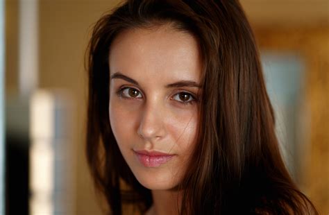 Manual resize of wallpaper Brunette, Smile, Brown Eyes, Jessica, Look