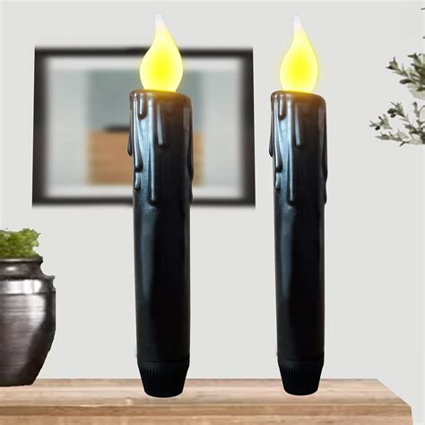 Amazon.com: LINCOUNTRY Primitive Wax Black Flameless Taper Candles