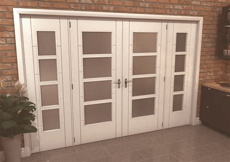 White Iseo 4 Light Frosted Glazed French Doors | Internal French Doors