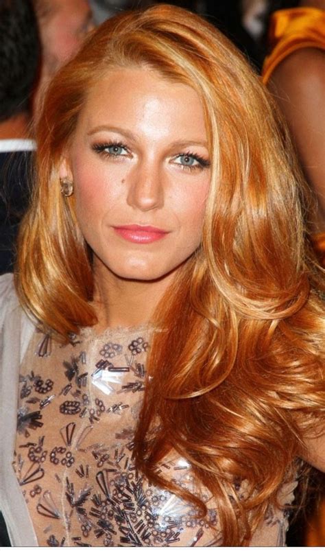 Blake Lively with copper hair color | Strawberry blonde hair color ...