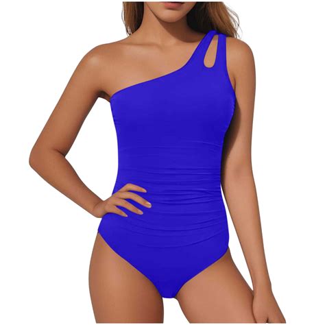 Kukoosong Women's Lace One Shoulder Swimsuit High Waist Push Up One