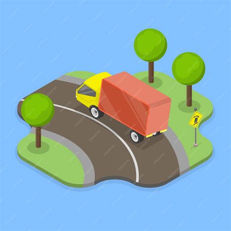 Premium Vector | D isometric flat vector illustration of truck rollover