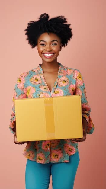 african black woman holding  box pictures