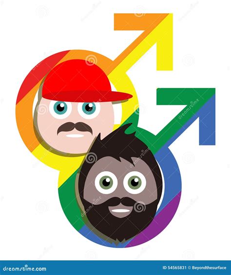 Cartoon Gay Guys stock illustration. Illustration of together - 54565831
