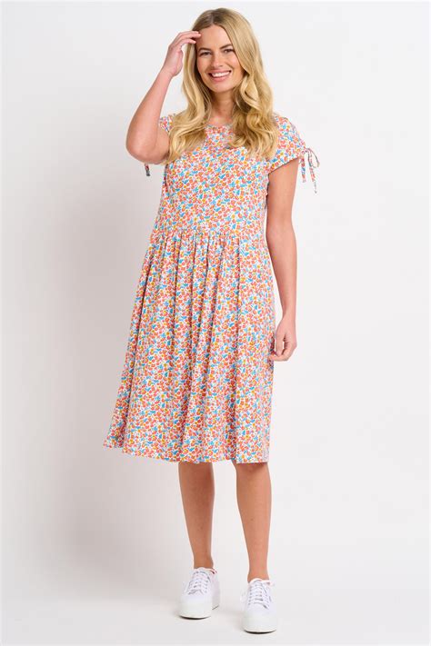 Whimsical Floral Tie Shoulder Dress | Brakeburn