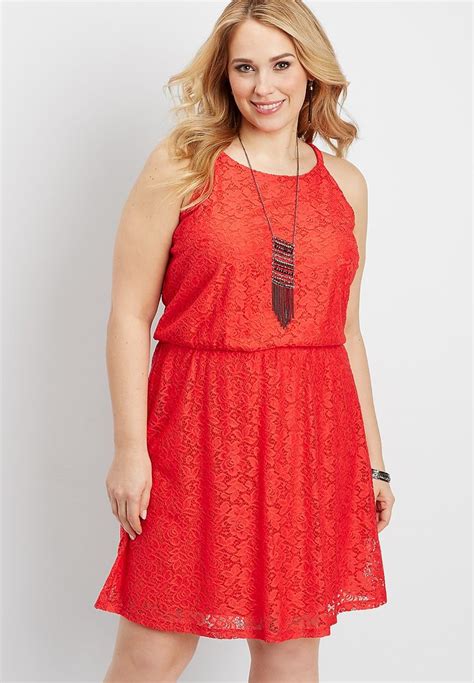 plus size lace dress with elastic waist | Plus size lace dress, Dress ...