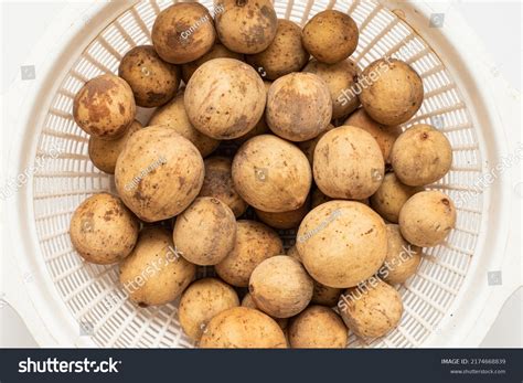 longkong langsat isolated  white background stock photo