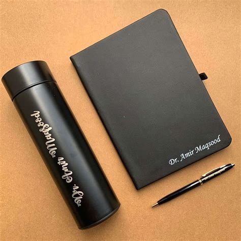 Personalized Diary- Wooden Diary With Card Holder, Keychain & Pen ...