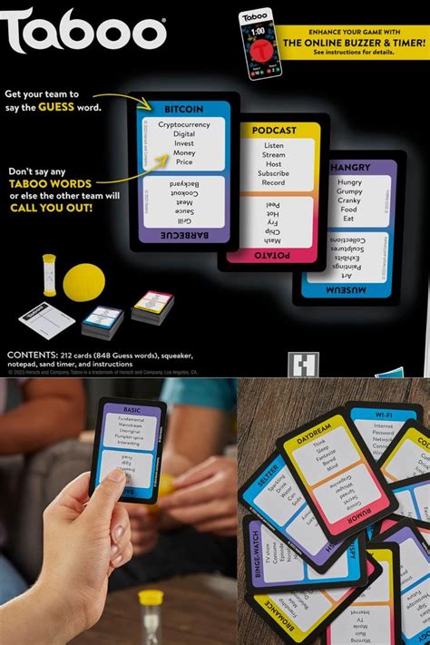 party word guessing game taboo cards  adults