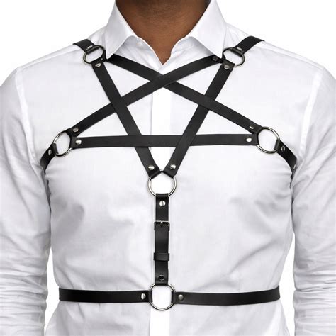 mens star chest harness strappy harness  clubwear fetish fashion