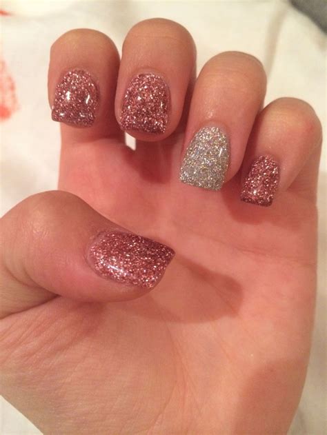 Glitter sparkle acrylic nails short | Acrylic nail designs glitter ...