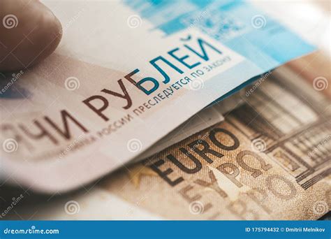 Euro and Rubles. Concept of Currency Exchange. Economic Crisis, Decline ...