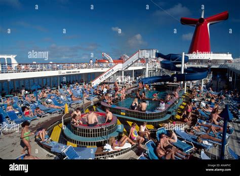 Miami Florida Atlantic Ocean Carnival Ecstasy cruise ship passengers ...