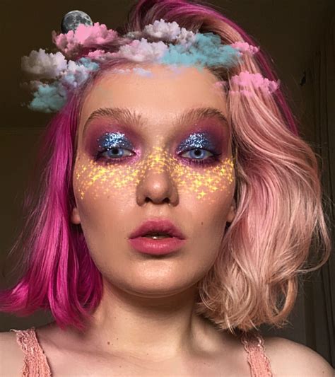 pink hair makeup make up розовый макияж розовые волосы цветной мейк ...