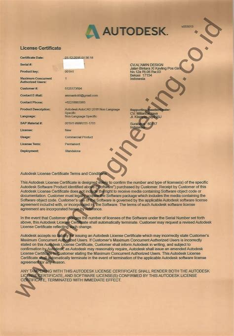 License Autodesk AutoCad | Sertifikat | AMD Engineering