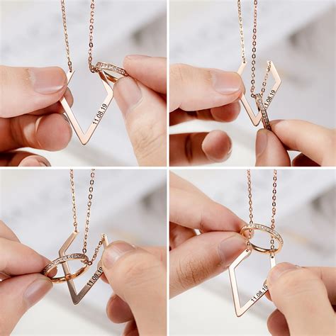 personalized ring holder necklace doctor ring holder geometric