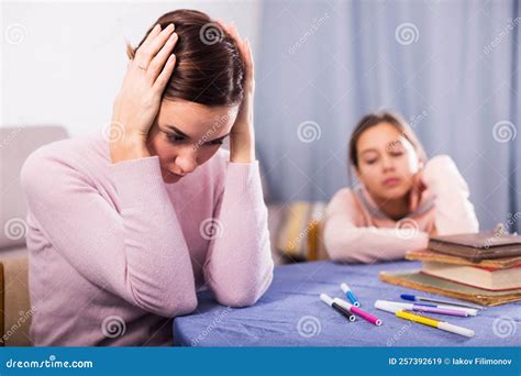 Mother upset her daughter stock image. Image of tasks - 257392619