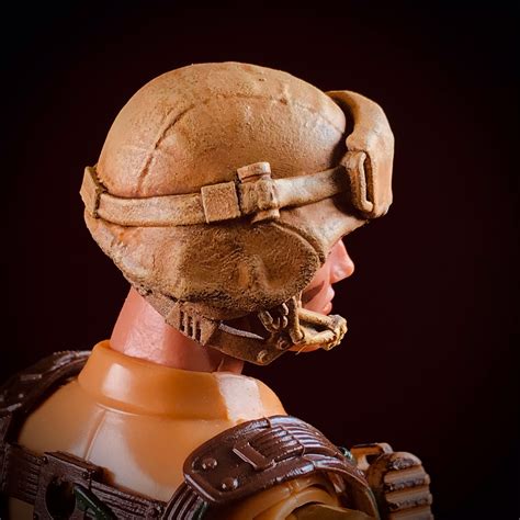 GA0274B (Desert) 1:12 Battle Worn Combat Helmet w/ Cover great for G.I