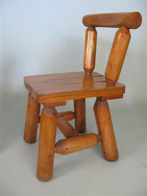 Pair of Rustic Log Chairs at 1stDibs