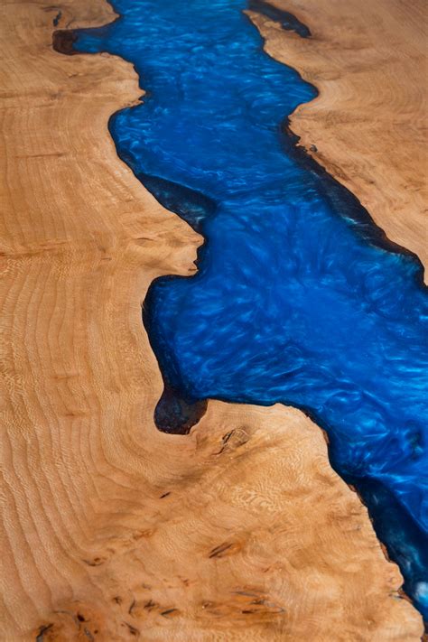 Epoxy River Table, Sycamore Wood, 78" - City Trees Furniture