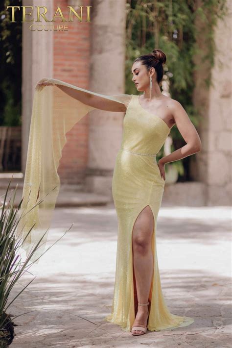 Asymmetrical Mermaid One Shoulder Cape Evening Dress - 232E1209
