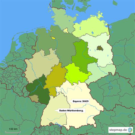 StepMap - bip deutschlandkarte - Landkarte für Deutschland