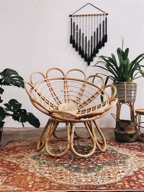 Floral Rattan Papasan Chair – Booming Plus