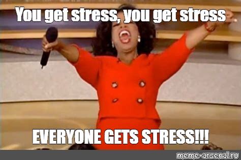 Meme: "You get stress, you get stress EVERYONE GETS STRESS!!!" - All ...