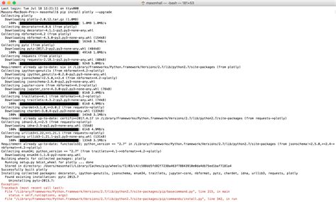 python - Error when using Pip to install plotly package on mac - Stack