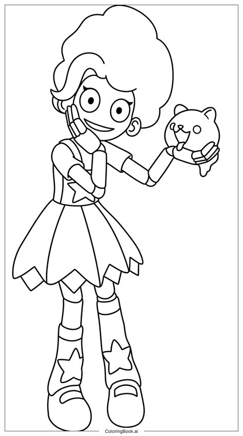 page de coloriage lily love braids presente  chaton souriant