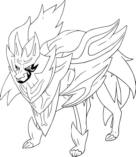 Coloriage Zamazenta Pokemon à imprimer