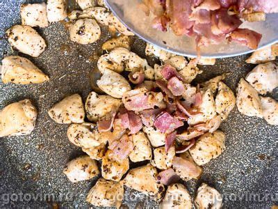 Тальятелле с курицей и беконом в сливочном соусе . Рецепт с фото