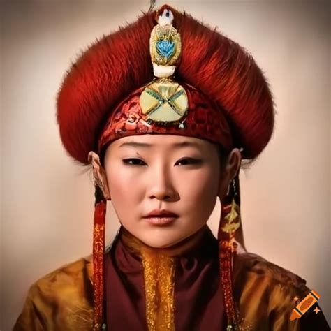 Portrait of a beautiful mongolian woman on Craiyon