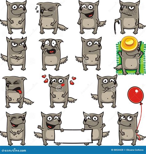 Funny wolves (2) stock vector. Illustration of expressing - 8854428