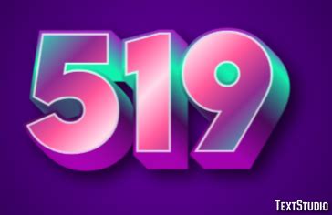 519 Text Effect and Logo Design Number
