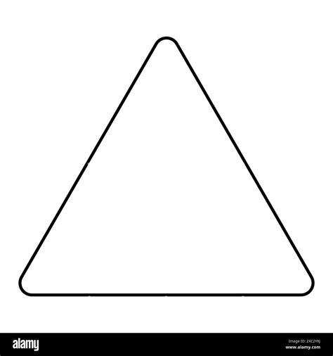 equilateral rounded triangle shape symbol black  white vector