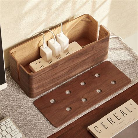 Cable Management Box,wooden Style Cable Organizer Box to Hide Wires ...