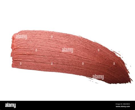 brown paint brush stroke on white background Stock Photo - Alamy
