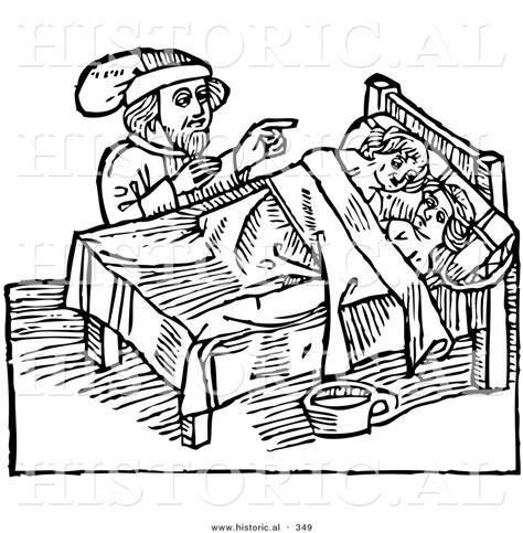 Historical Vector Illustration of a Man Supervising a Defloration Rite ...