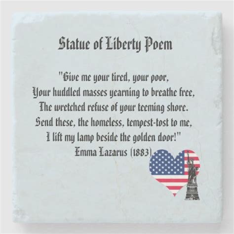 Statue of Liberty Poem Stone Coaster | Zazzle.com