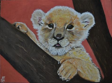 lion cub painting 004 | John Fairbrother Art