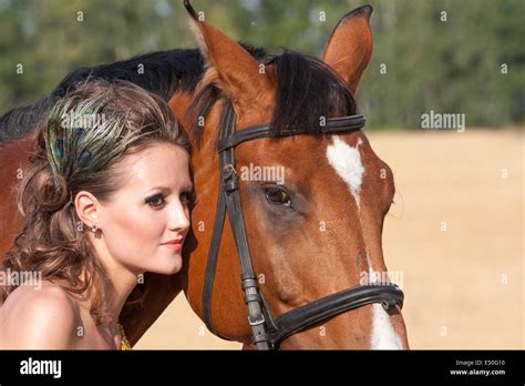 woman with horse Stock Photo - Alamy