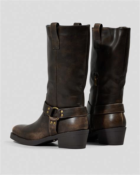 Shop Ava And Ever Wild West Boots In Washed Brown - Fast Shipping