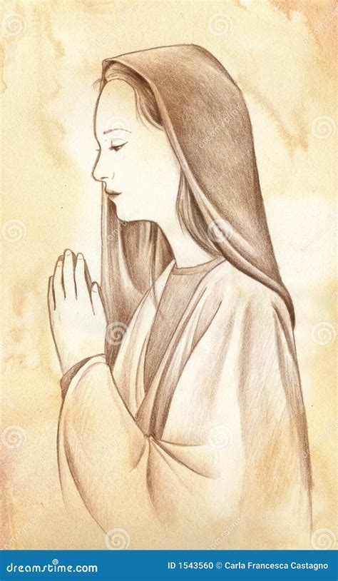 Praying Virgin Mary - Pencil Drawing Stock Photo | CartoonDealer.com ...