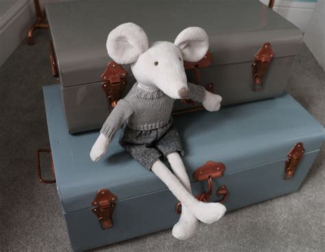 Personalised 40cm Grey Mouse Plush Toy Unisex Gift Girl Boy Gift Super ...