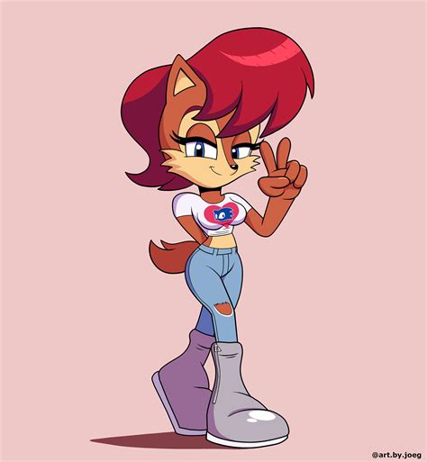 Sally wearing jeans and a Sonic T-shirt | Sally Acorn / Princess Sally