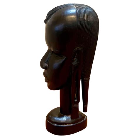 French Carved Wood Bust of African Warrior in the Style of Roger Favin